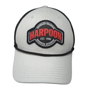 Harpoon Snapback Trucker Hat Gray One Size Adjustable Embroidered Rope Mesh Back